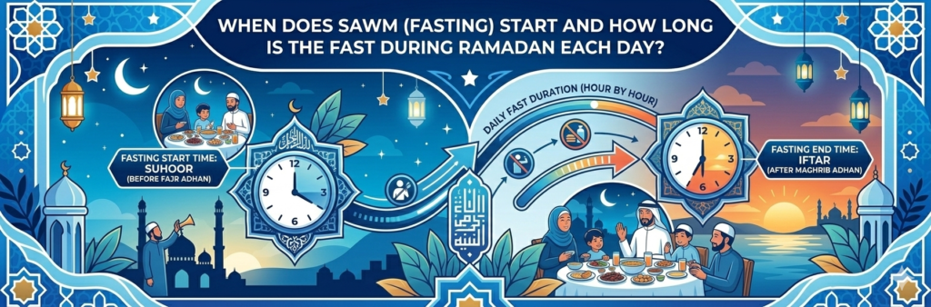 When Does Sawm (Fasting) Start and How Long is the Fast during Ramadan Each Day?